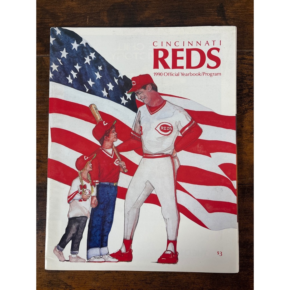 Cincinnati Reds 1990 Official Yearbook Program World Series Season Barry Larkin